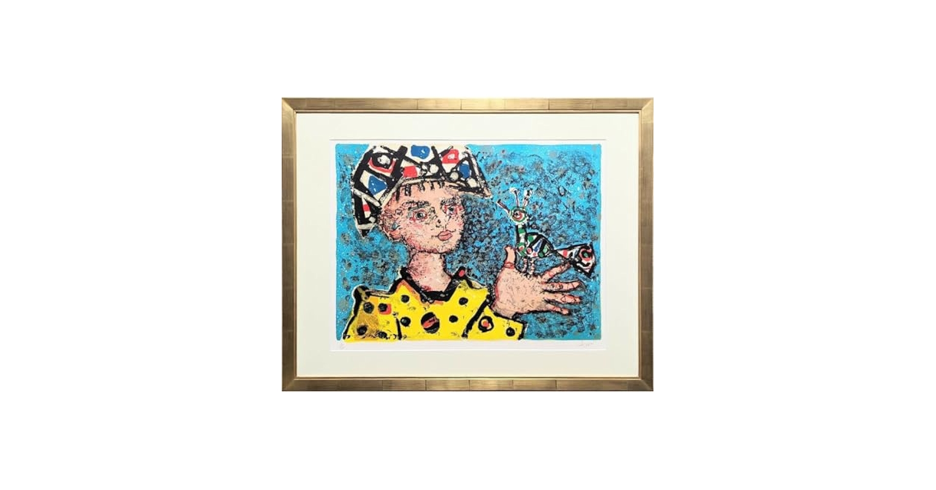 アイズピリ　絵画　リトグラフ　サイン入り 美品 ポール・アイズピリ「夕暮れの蝶」リトグラフ 直筆サイン